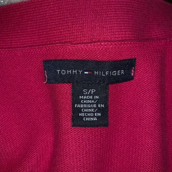 Tommy Hilfiger pink/ white striped cardigan size S - Picture 6 of 8